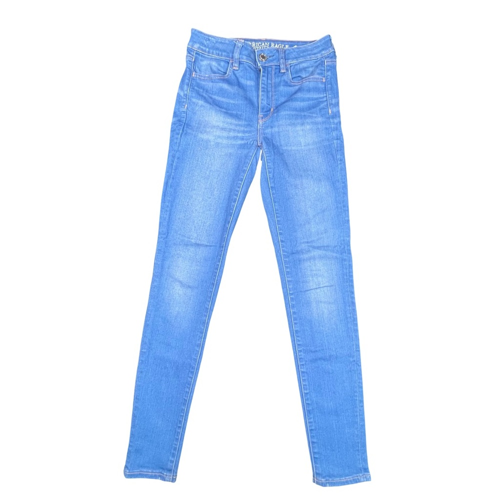 American Eagle Outfitters Women's Blue Hi Rise Jegging  Skinny Jeans Size 2
